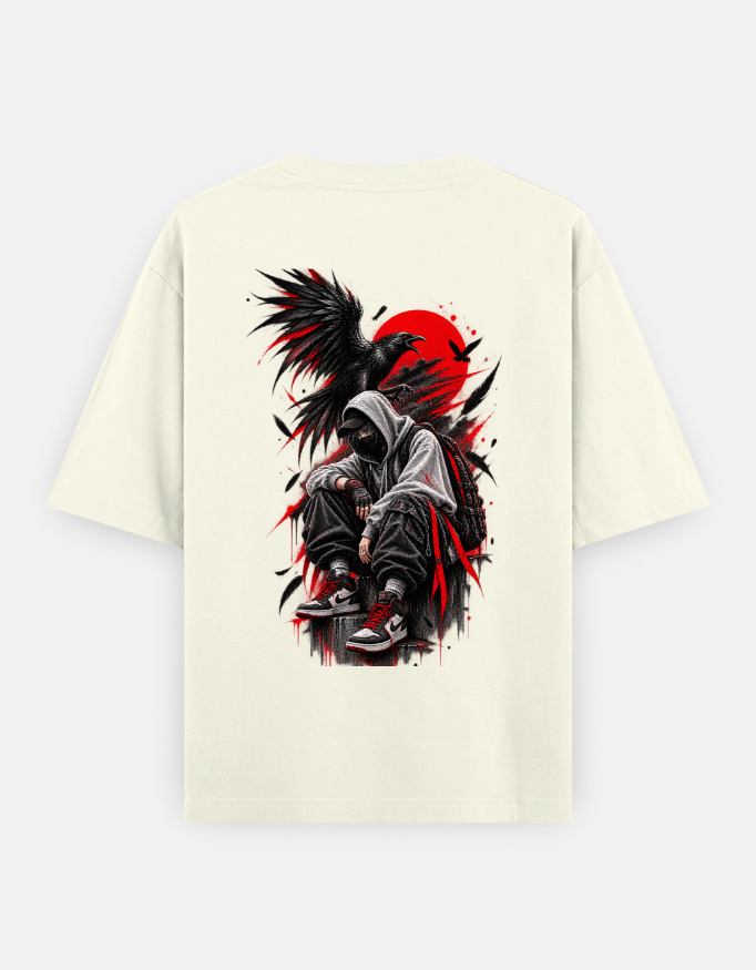 RAVEN Graphic Oversized Classic T-Shirt (Print on Backside)