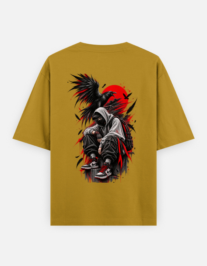 RAVEN Graphic Oversized Classic T-Shirt (Print on Backside) - Image 5