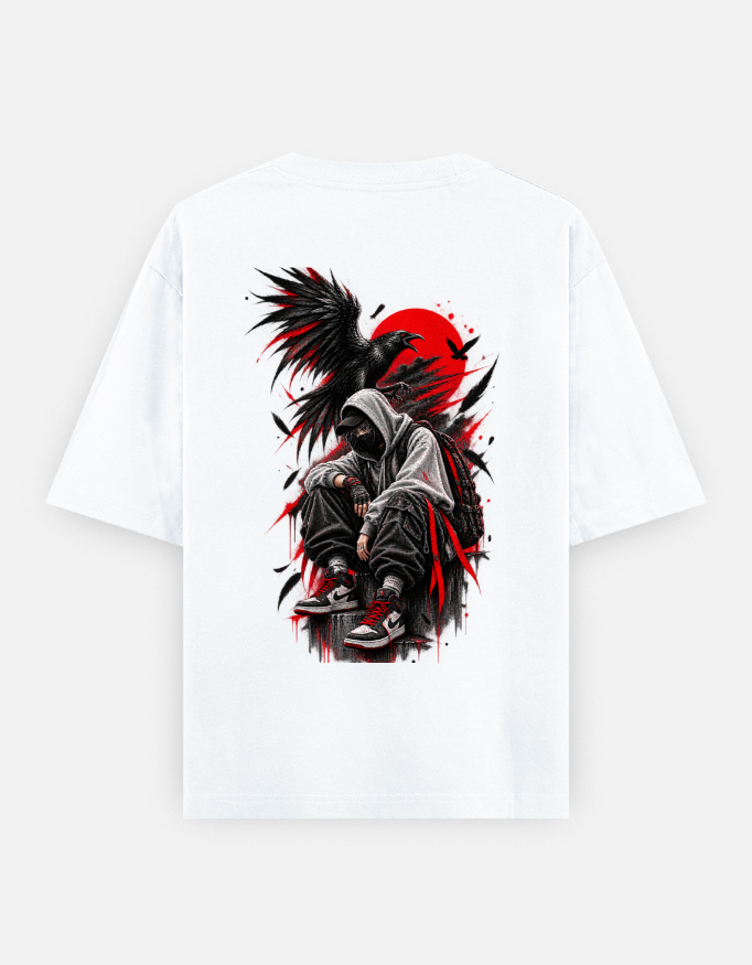RAVEN Graphic Oversized Classic T-Shirt (Print on Backside) - Image 7